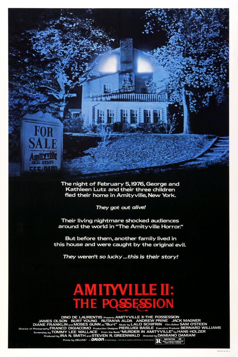 EugWSerra's tweet photo. On September 24, 1982, Amityville II: The Possession was released in theaters! #AmityvilleIIThePossession #BurtYoung #JackMagner #RutanyaAlda #DianeFranklin #JamesOlson https://t.co/aUxbm4AAs2