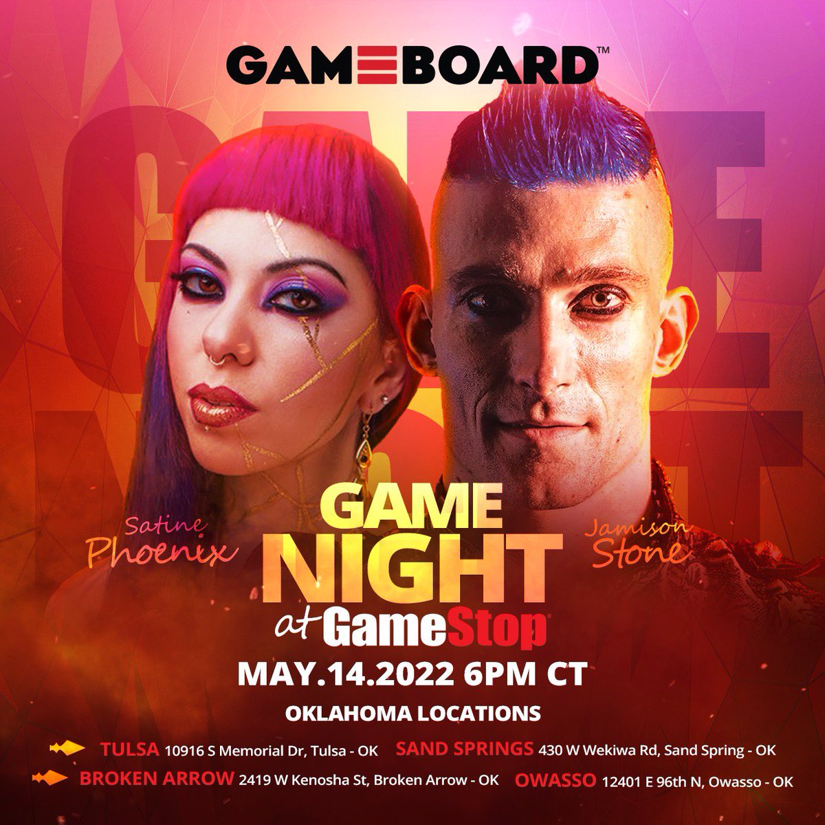 Jamison Stone (@stonejamison) on Twitter photo SO EXCITED for our <a href="/LastGameboard/">Last Gameboard</a> @GameStop live game night experience! If you live in Tulsa, Oklahoma this is not to be missed! Come check it out and play #lastgameboard with @SatinePhoenix and me! #dnd #rpg #ttrpg #dungeonsanddragons #tabletopgaming #boardgames SO EXCITED for our <a href="/LastGameboard/">Last Gameboard</a> @GameStop live game night experience! If you live in Tulsa, Oklahoma this is not to be missed! Come check it out and play #lastgameboard with @SatinePhoenix and me! #dnd #rpg #ttrpg #dungeonsanddragons #tabletopgaming #boardgames