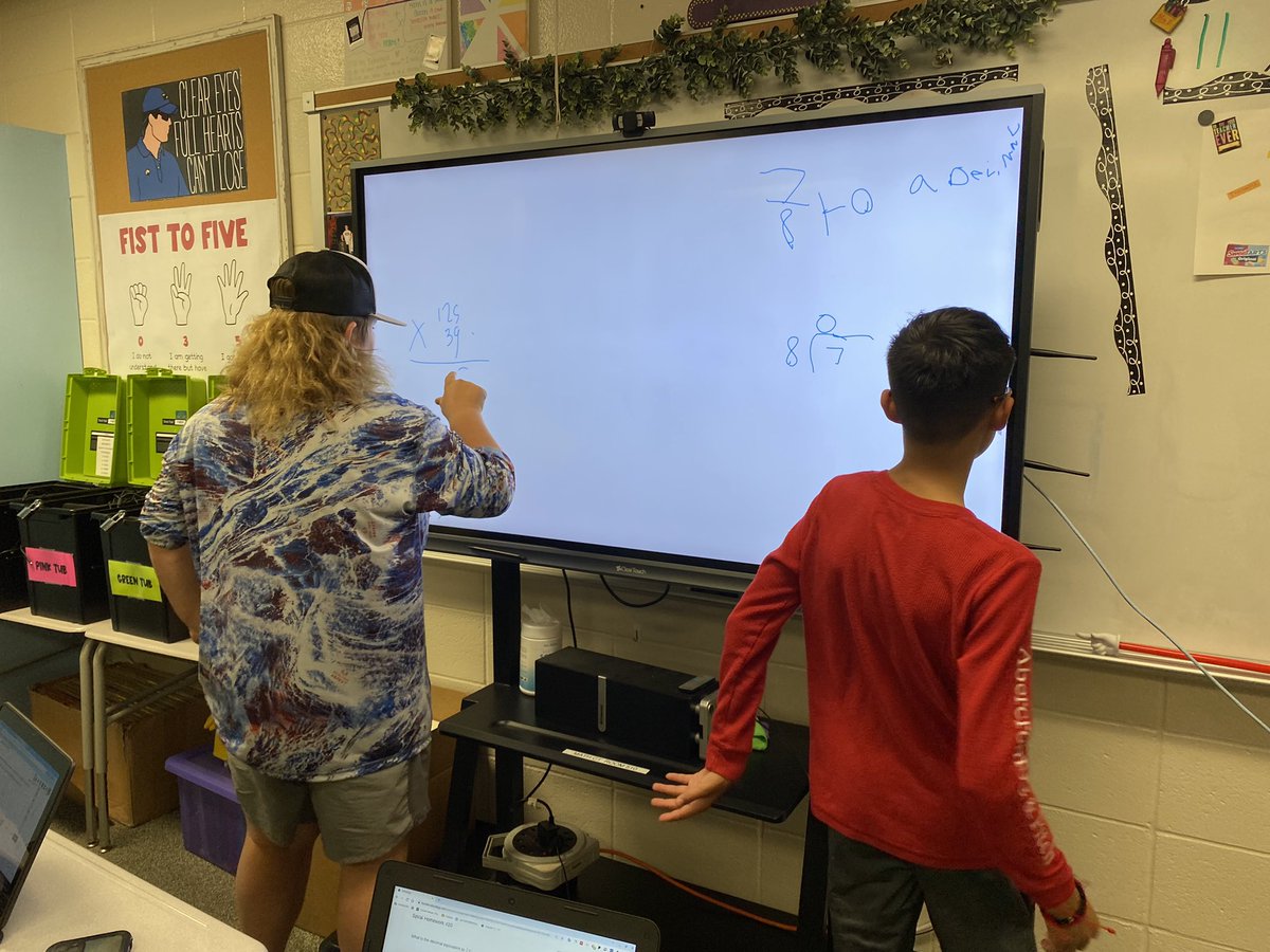 GeauxTigers1393's tweet image. Love that we can utilize our ClearTouch screens for quick peer tutoring! #MathFriends #KMSCougarPride #InteractiveMath