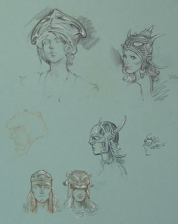 #RonCobb &amp; #WilliamStout - costume sketches for "Valeria"