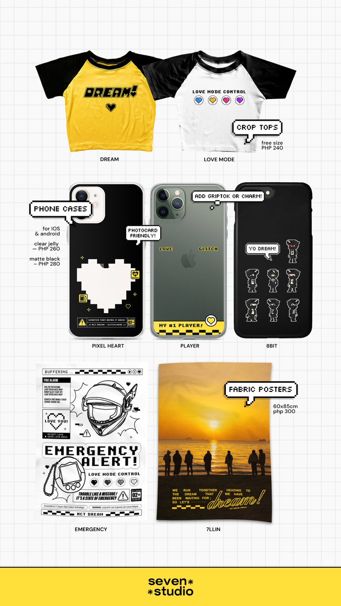 ( HELP RT ) GLIMO collection
by @sevenstudioG7 🕹️

— doo: june 4
— dop: june 6

⤷ form: bit.ly/ss7glimo
⤷ phone units: bit.ly/ss7phones

giveaway: MBF us, RT tweet, tag 3 moots! 
prize: 1 glimo phone case, 1 fabric poster 💛