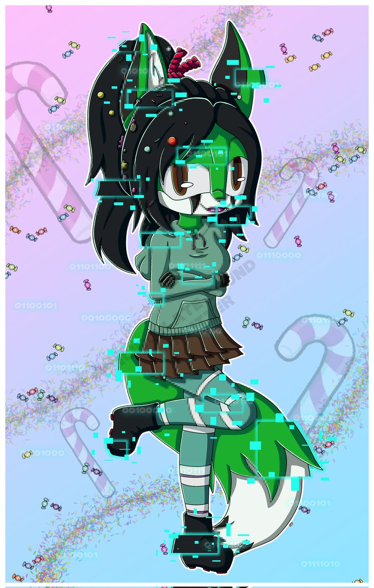 iCirculateSound's tweet photo. A small request from Mr.Jade (@bristonian), Jade as Vanellope Von Schweetz from Wreck It Ralph 1/2.
I did two versions, a generic and a glitched look.
There glitched version has a sort of easter egg, lemme know if you see it.
#sonicfc #WreckitRalph #under1kgang https://t.co/5hC07Sondr