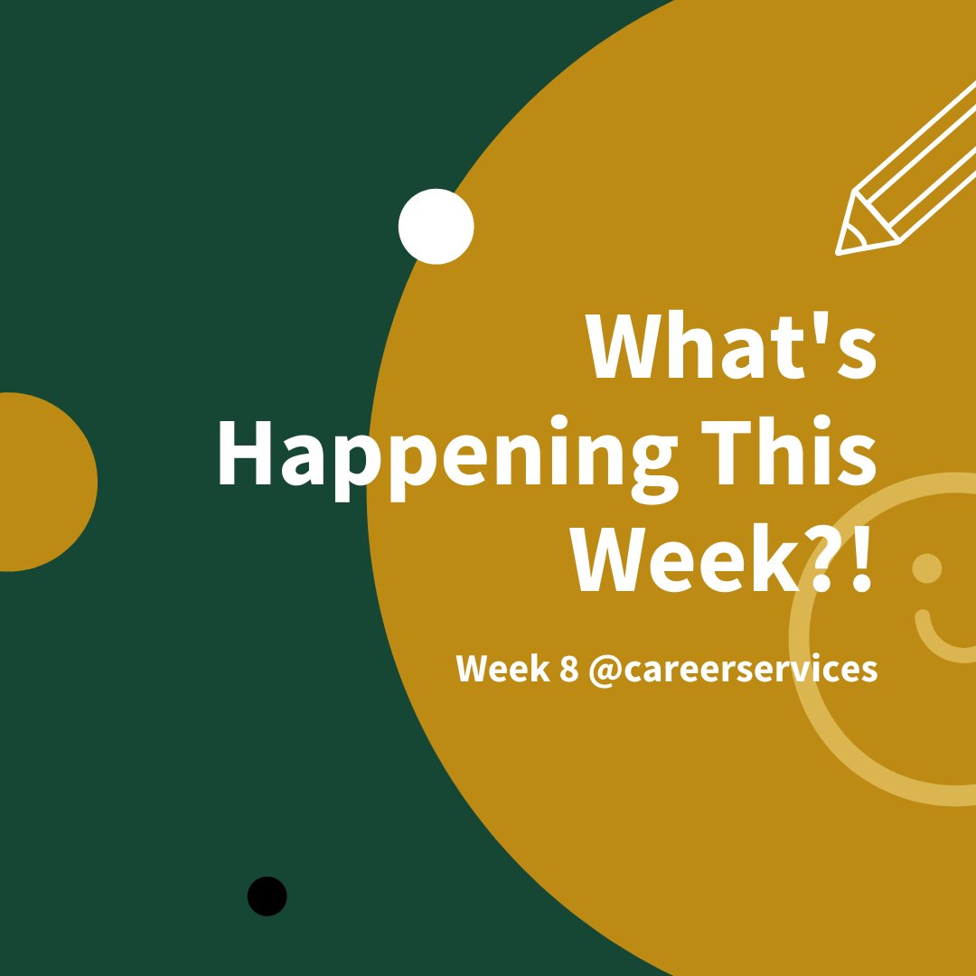 CPCareerServ's tweet photo. We cannot believe week 8 is already here!! Below are the exciting events we have planned for this week, we look forward to seeing you there! https://t.co/ZlwxFMOX7m