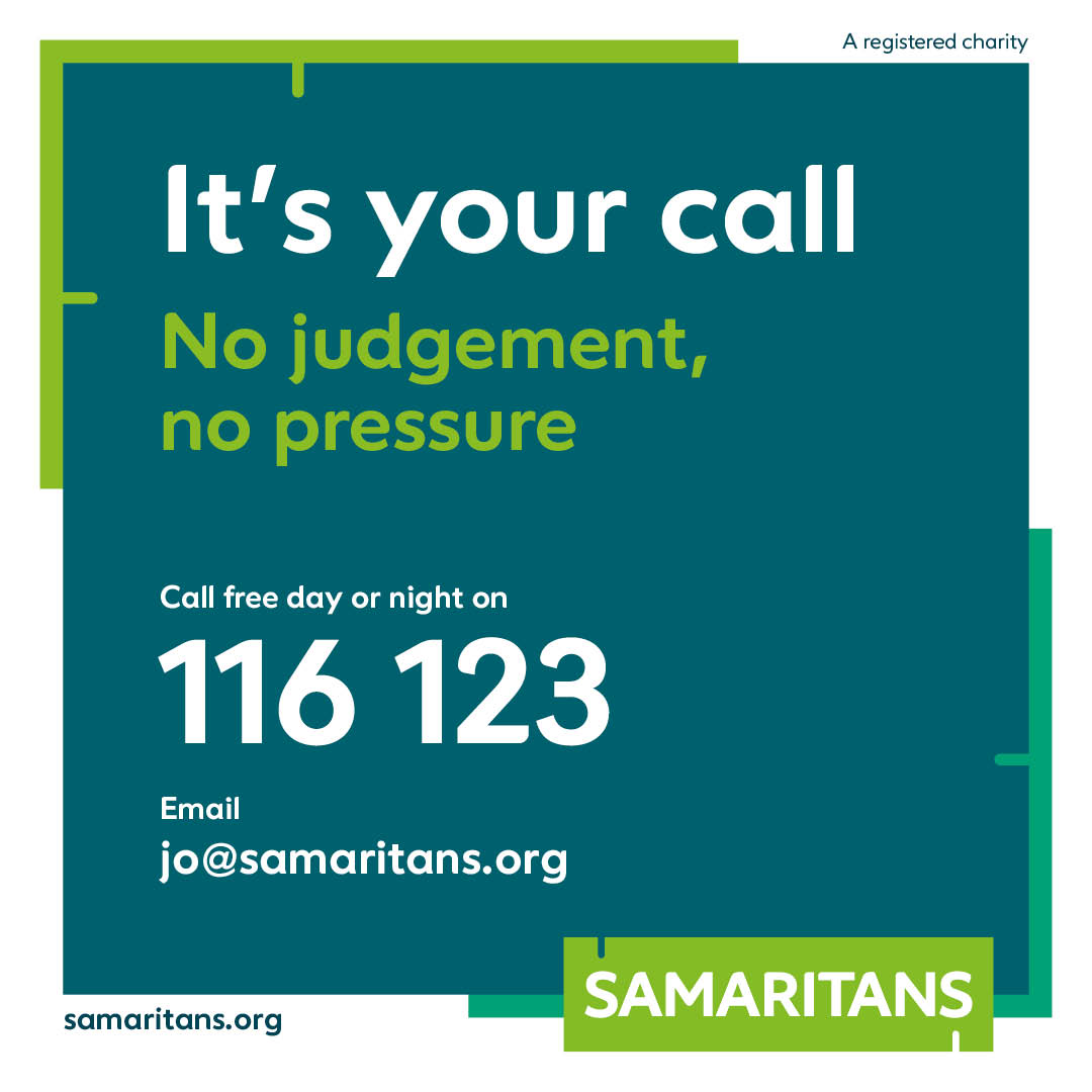 samaritans's tweet photo. No matter what you're going through, we're here for you, 24/7 💚 

📱 116 123
✉️ jo@samaritans.org https://t.co/UlZ0Z2gxGA