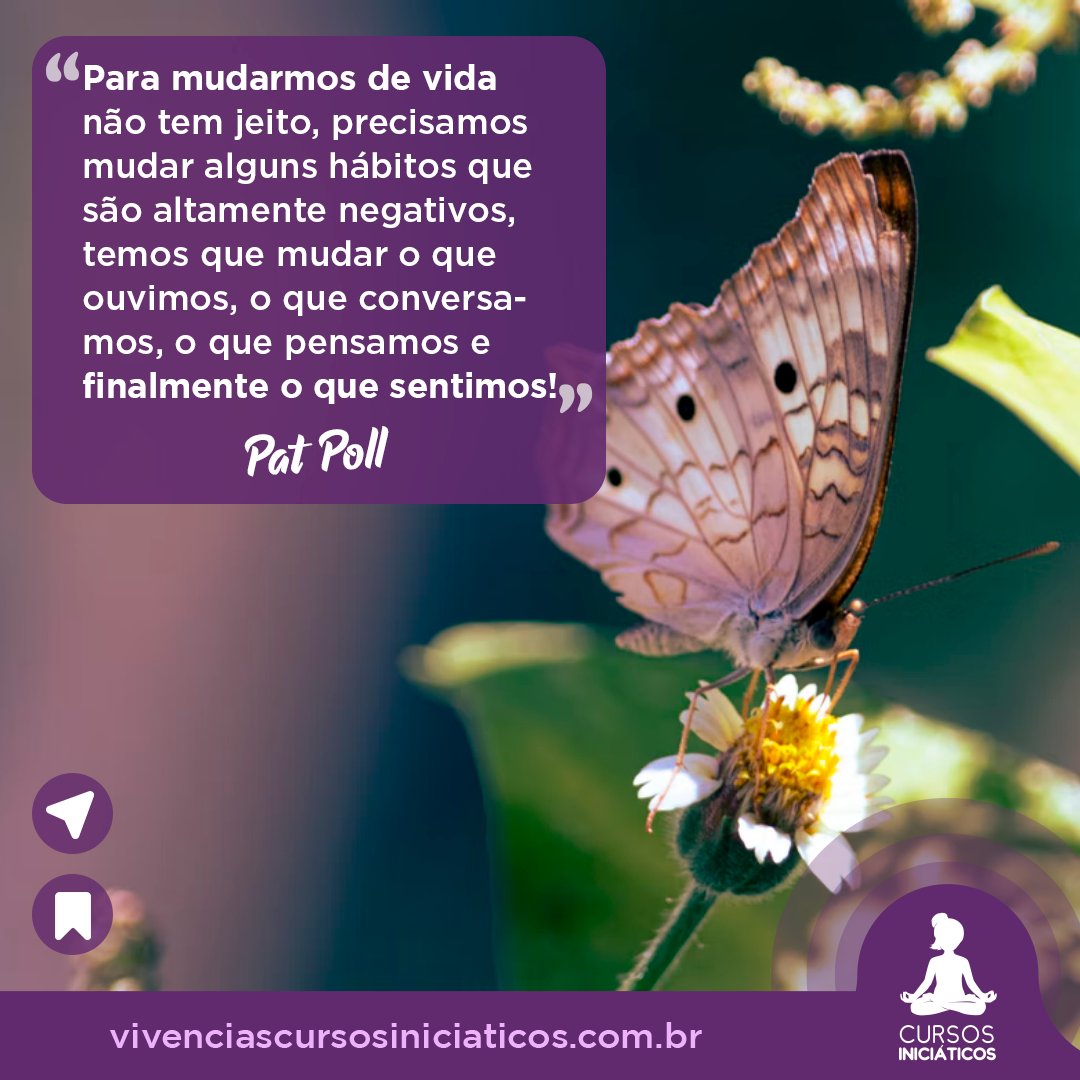 ead_novaenergia's tweet photo. Para mudarmos de vida não tem jeito, precisamos mudar alguns hábitos que são altamente negativos, temos que mudar o que ouvimos, o que conversamos, o que pensamos e finalmente o que sentimos!
@patpoll
Equipe HC
#vivenciasecursosiniciaticos #frases #patpoll #equipeheliocouto https://t.co/ffpRpPhFVp