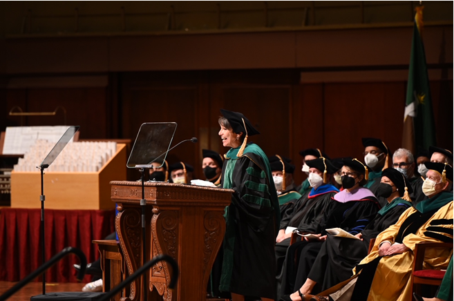 UMichMedSchool's tweet photo. Our compelling commencement address from @UMich alumna Dr. @JoiaMukherjee. #GoBlueMD https://t.co/b59Uh78wYt