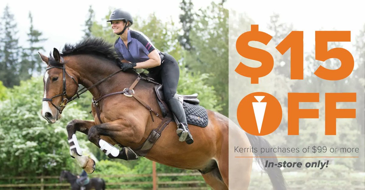 Shop at your local Kerrits Retailer and save!
🥕$15 off any Kerrits Purchase of $99
*Promotion ends May 15th, 2022
*Valid in-store only at participating retailers.
Not valid on Kerrits.com