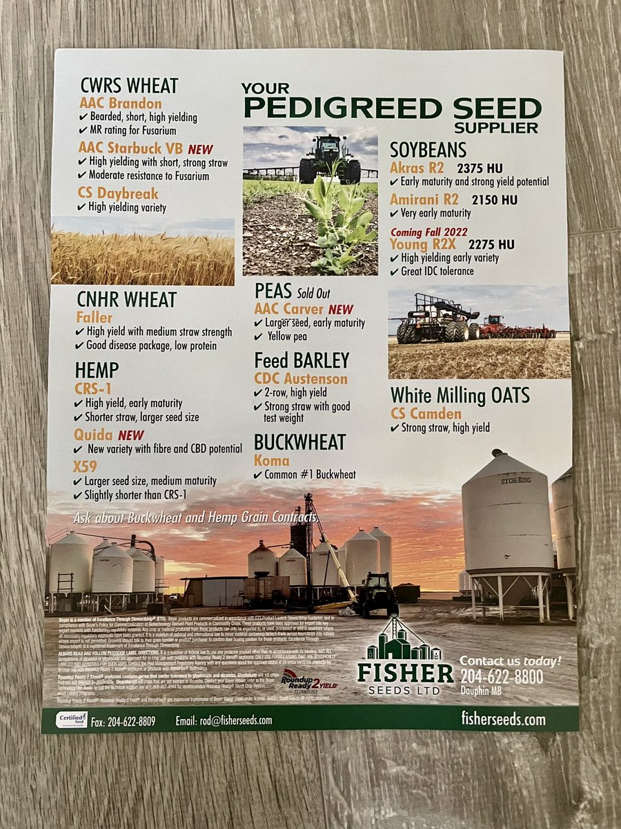 FisherSeeds's tweet photo. Parkland area! Watch your mailboxes for our flyer! We have plenty of options if this wet weather has you changing seeding plans.

Huge thanks to @SeCan for helping bring this flyer together! https://t.co/PfKLdqB1kI