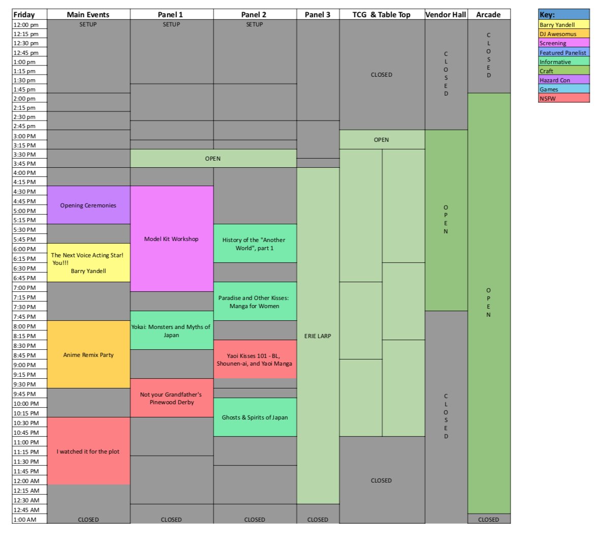 Hazard_Con's tweet photo. Updated Schedule! https://t.co/BeZAtQmZVF