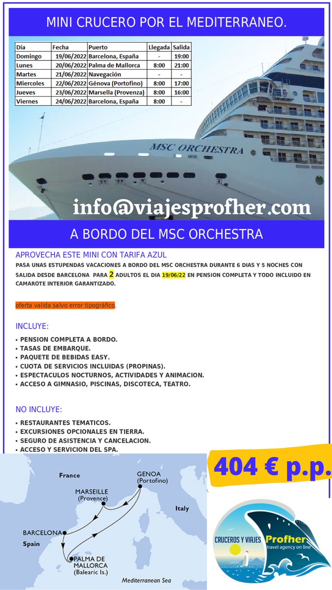 profher292's tweet photo. Para otras salidas, itinerarios o precios
info@viajesprofher.com https://t.co/Yvy60KShmo