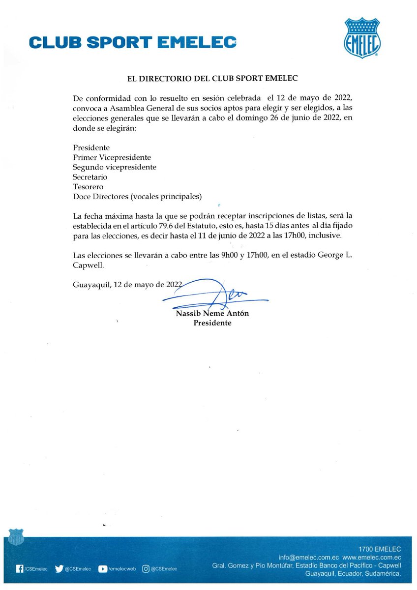 CSEmelec's tweet photo. 📃 Comunicado Importante 

https://t.co/xRYvJcP9Io

#HoyMásQueSiempre #SiempreJuntos 🤜🏻🤛🏻⚡ https://t.co/vrdmOGS5Om