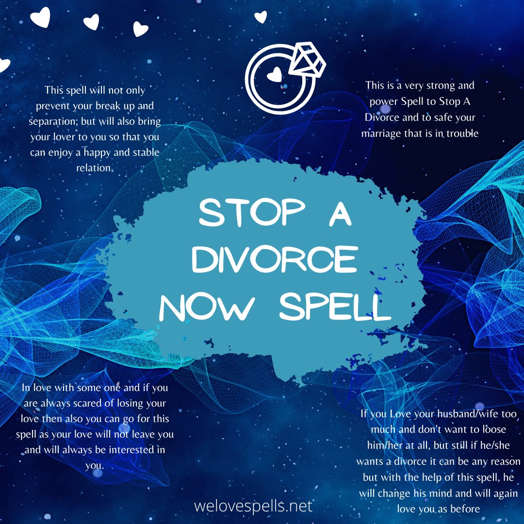 SpellsAndPsychi's tweet photo. Stop a Divorce NOW Spell. Save Your Marriage Spell. π
Love Spell Cast for you by Professional Love Spell Caster.
Purchase this spell from our website
https://t.co/QRXKyYthj5 π
#clientworkings #clientwork #clientworking #clientspellwork #spellcasters #spellcaster #spellworker https://t.co/NZI8g3XhF2