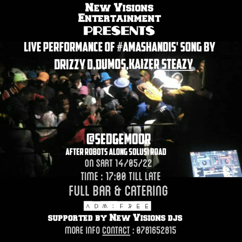 Master_Drizzy's tweet photo. Come and support #Local_Music tomorrow!!

First live performance of #Amashandis by myself along with Dumos &amp; Kaizersteazy.

Stream the song using the link:

https://t.co/rruE690wVm https://t.co/6jwVbd8yuu