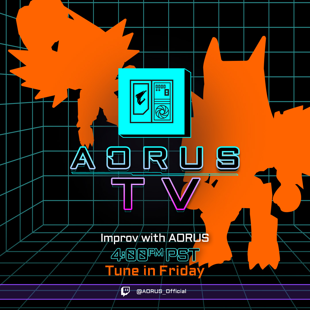 AorusOfficial's tweet photo. Improv with AORUS, will ya?😆 Tune in to the new episode of #AORUSTV today at 4PM PT on Twitch.
🎥Twitch👉 https://t.co/yqOmpXggFa https://t.co/LAA3o9MgHy