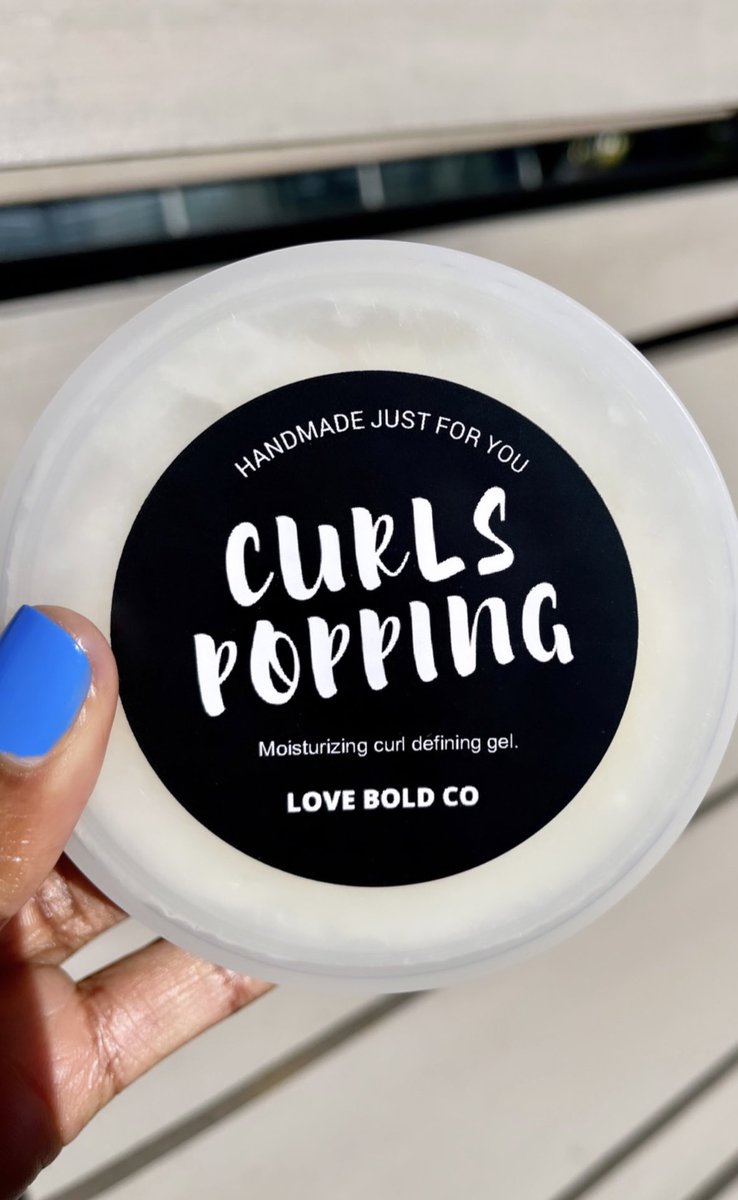 loveboldco's tweet photo. CURLS POPPING got the hair game going crazy. Use a little for a light hold or go heavy (not too much) for a stronger hold. Your CURLS will be super shiny, moisturized, and POPPING. For #twistouts, #braids, #locs, #fingercoils, #washngo, and more. https://t.co/uirCO54J71