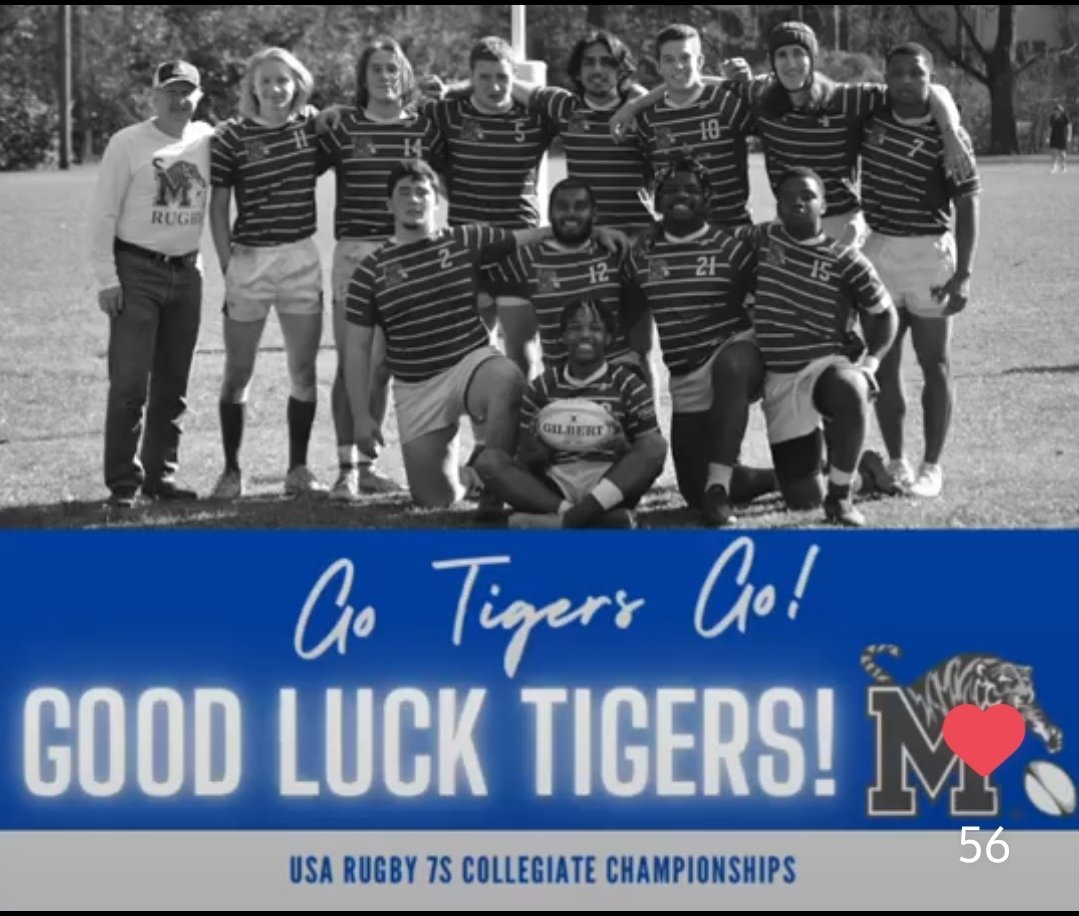 Good luck <a href="/umemphis_rugby/">University of Memphis Rugby</a> at the Rugby National Championships this weekend at Kennesaw State. Hopefully <a href="/uofmemphis/">University of Memphis</a> <a href="/TigersAthletics/">Memphis Tigers</a> <a href="/LairdVeatch/">Laird Veatch</a> will show you all some love to help cover your travel expenses.  gofundme.com/f/memphis-tige…