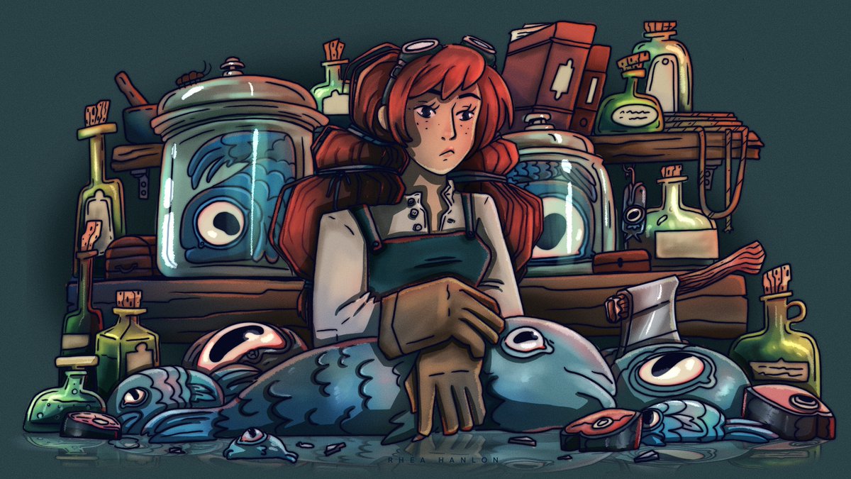 Hard work with all these eyes watching you all day...

Had fun playing in #Procreate sketching this little scene up!