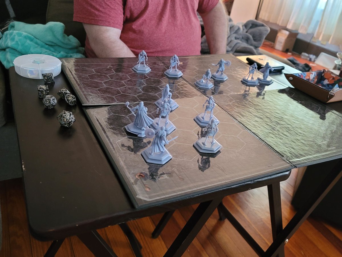 Xyphien's tweet photo. Play tested DarkHex Dungeon with a friend of mine. It's going good thus far!
#strategy #boardgame #modelarmy #1v1 #indiedev https://t.co/hCxQoWZ6tl
