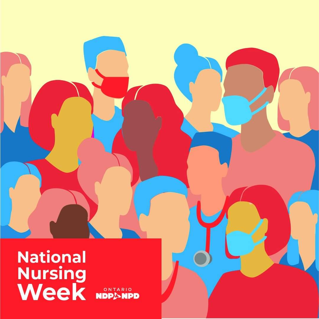 As nursing week comes to an end, I want to take the time to thank the nurses who are tirelessly committed to their profession. The COVID pandemic has brought pressures that have never before been seen in this lifetime. Where would we be without you? ontariondp.ca/platform/healt…