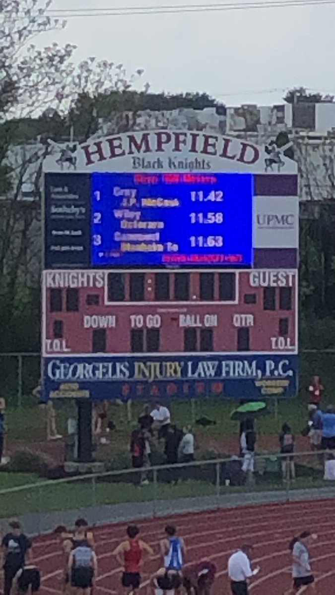 McCaskeys Josiah Gray wins heat 1 of the 100m trials in 11.42 #llleaguetf