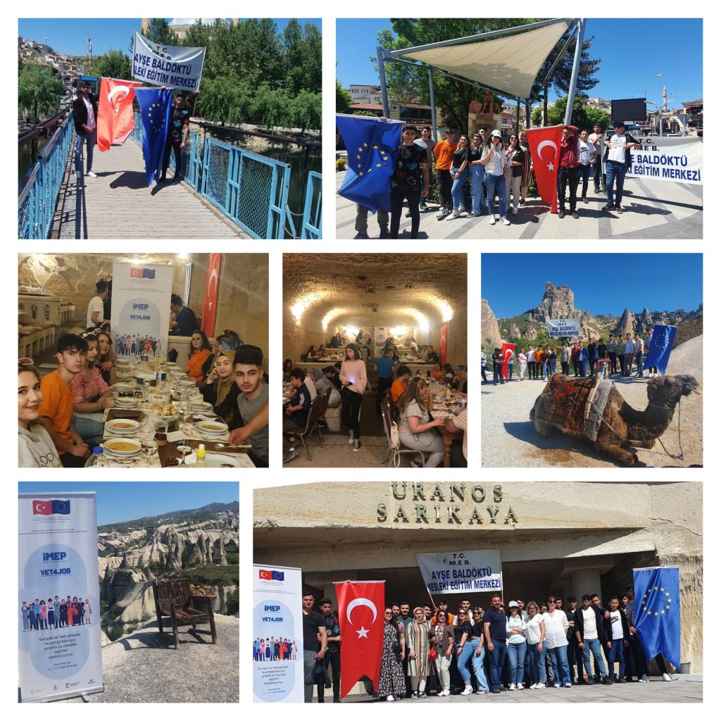IMEP_VET4JOB's tweet photo. Ayşe Baldöldü Mesleki Eğitim Merkezi öğrencileri #İMEP sosyal uyum etkinlikleri kapsamında Kapadokya gezisi gerçekleştirerek unutulmaz bir gün geçirdi. #GeleceğinUstaları @IMEP_VET4JOB @EUDelegationTur @tcmeb #TESK @expertisefrance #Eduser https://t.co/jO6Ix6q2TT