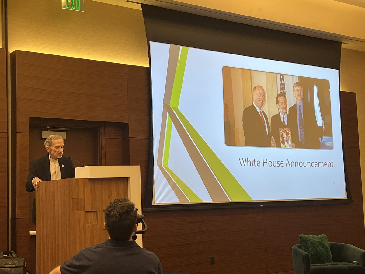 FlavioRochaMD's tweet photo. Fantastic historical lecture by Dr. Ari Patrinos on the origin and evolution of the Human Genome Project at #C2T2. Had no idea it started in the Department of Energy as an effort to study the effects of ☢️ on 🧬 https://t.co/8W0FqUYbuw
