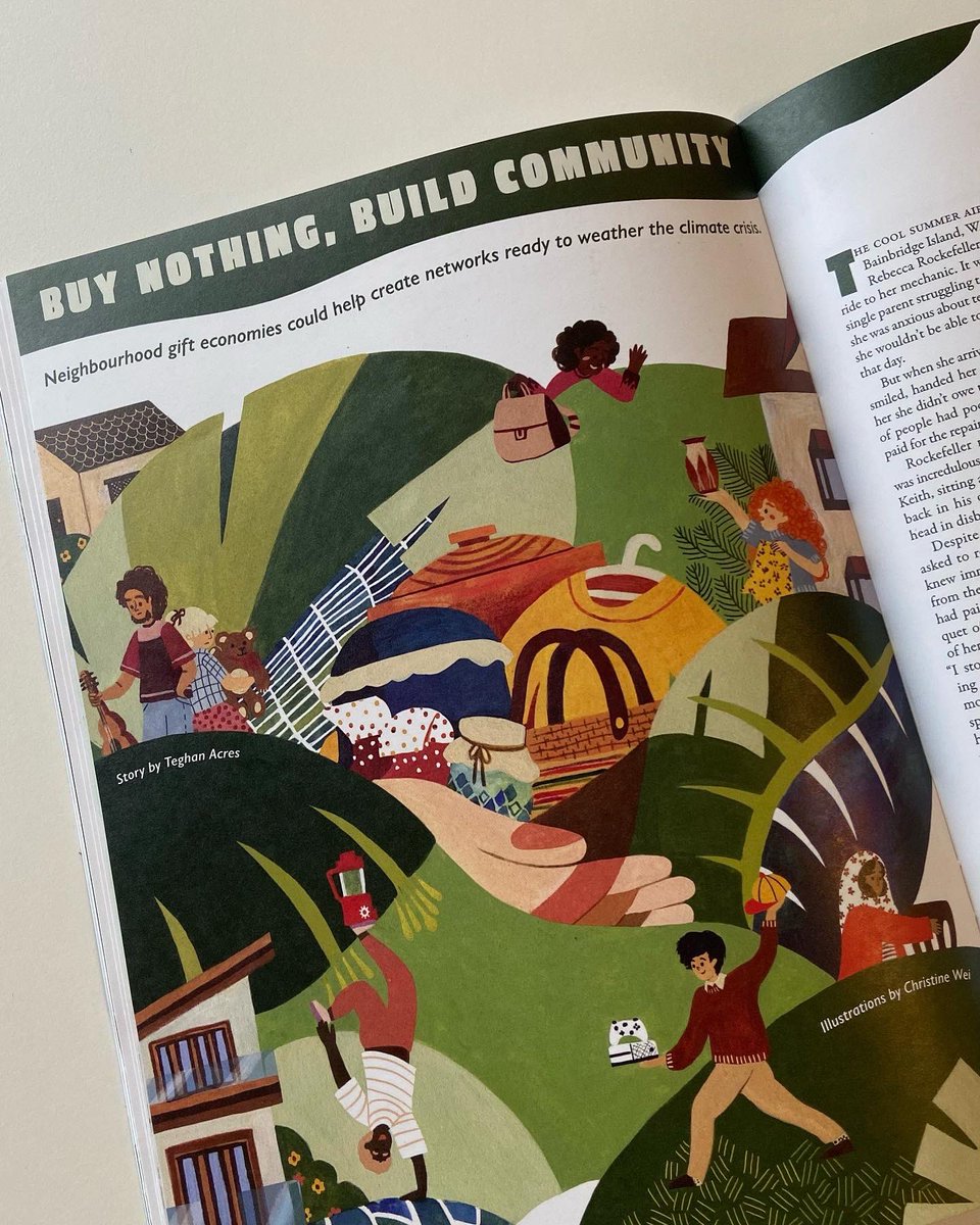 teghanacres's tweet photo. ‘Buy Nothing, Build Community’ is my first magazine feature, and my first piece published in print! ✍️🤩

My piece looks at Buy Nothing groups through a climate lens and explores their ability to create community.

Find this copy of @asparagusmag at https://t.co/UGXUT3Qh72. https://t.co/Kb6Cr5oksc
