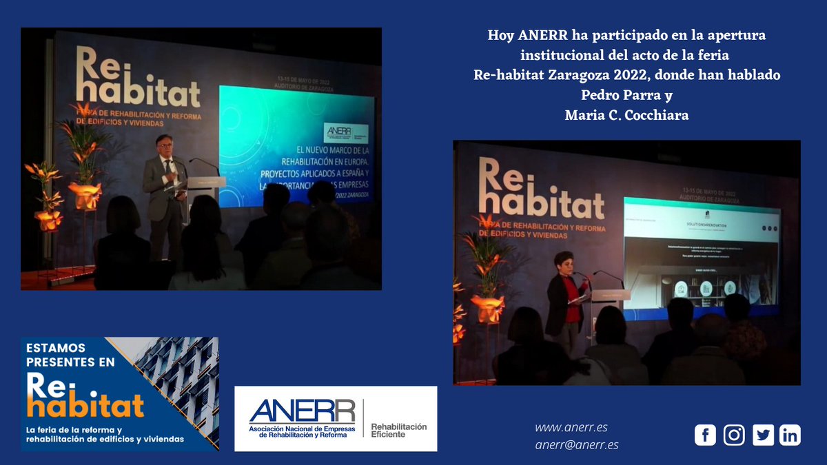 Anerr_'s tweet photo. ANERR, hoy ha participado en la inauguración de la Feria Re-Habitat Zaragoza 2022
@rehabitat_aragon
#RehabilitacionAhoraEsElMomento #10AñosDeANERR #ANERR #ReHabitatZaragoza https://t.co/RfClsmKYjw