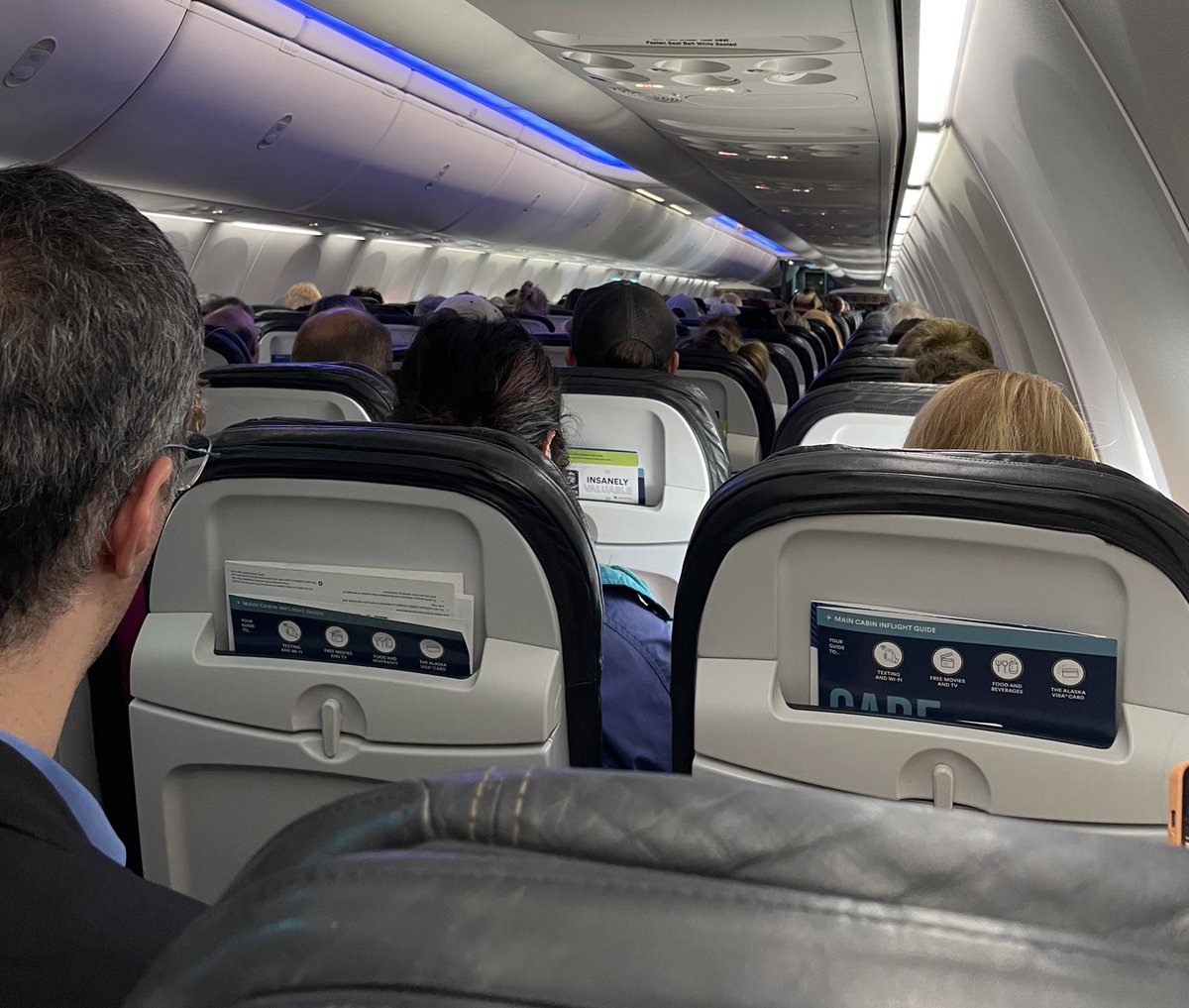 Venturefar's tweet photo. 1/2 …So this is what #premium looks like on @AlaskaAir …from the LAST row of the flight. I know there are challenges. But booking a seat well ahead you’d think…? #cmonnow #disappointed https://t.co/3fZs9XsiqO
