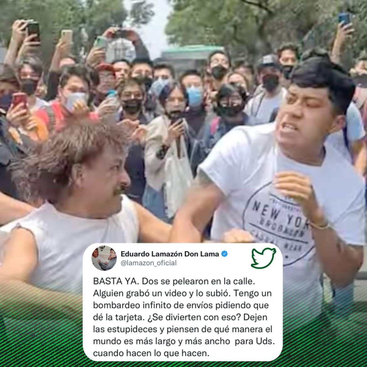 laoctavasports's tweet photo. MOLESTO😡
Eduardo Lamazón reveló en sus redes sociales que la gente le ha pedido tarjetas sobre la famosa pelea callejera❌💥
El analista de boxeo pidió que ya no se lo soliciten y que no se diviertan con ello🥊👎🏼
#TeDaMásEmociones #boxeo #Boxing #Box #Lamazon #DonLama https://t.co/RmZW2BNj1C
