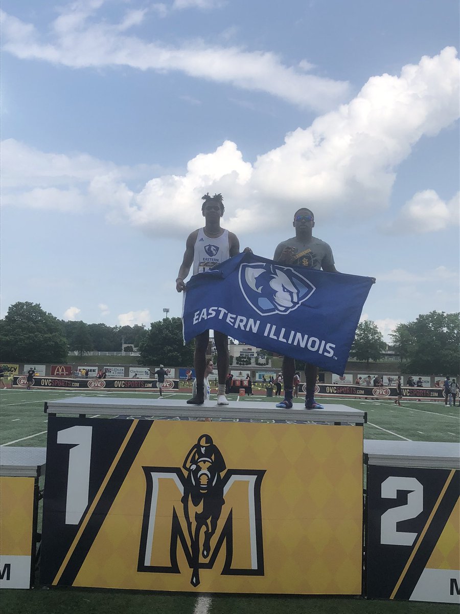 Sean Hopkins and Brailyn Johnson went 1-2 in the men’s 100m final 🥇🥈

#EIUTF | #OVCChampionships