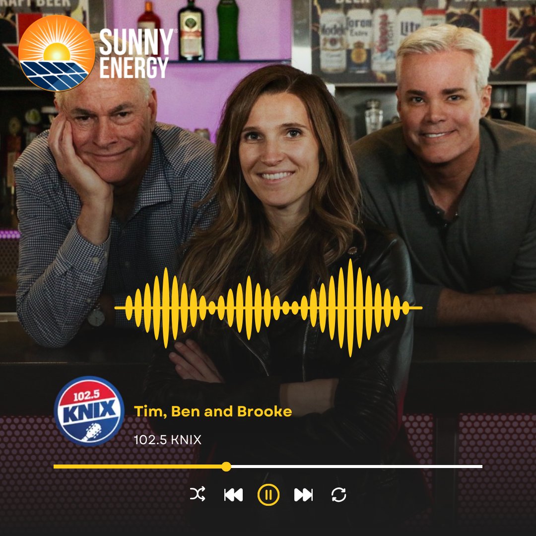 Sunny Energy LLC on X: Hear about Sunny Energy on Tim, Ben and Brooke's  morning radio show on KNIX. Catch us every day from 5 am to 10 am only on  102.5