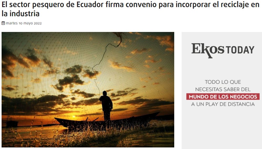 PesqueriaEc's tweet photo. La industria pesquera del país firmó un convenio para proyectar el reciclaje de redes de pesca en desuso. De manera oficial, el sector se sumó al programa Redes de América. Vía: @RevistaEkos

➡️https://t.co/nebgri1yl8 https://t.co/NvX5WEEpPR