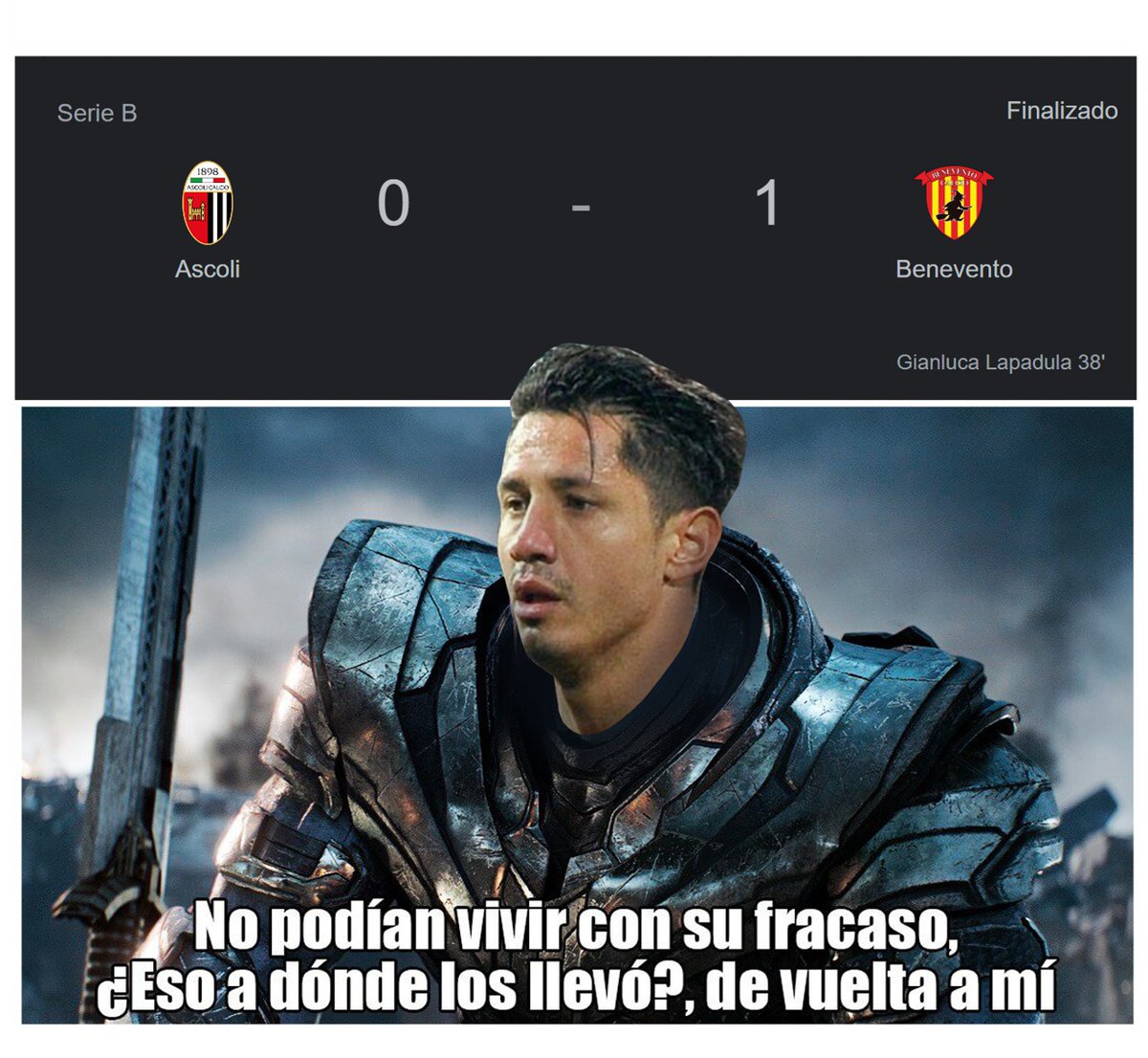 yoinart's tweet photo. Despues de no ser convocado por su DT del Benevento Caserta, Lapadula muestra un  golazo dandole chances al Benvento a subir a primera ⬆️ https://t.co/pUF3BPL2oX