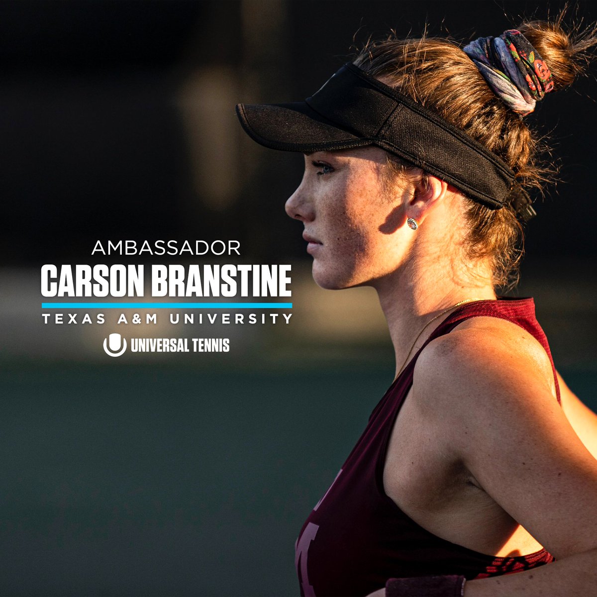 Say hello to your newest Universal Tennis ambassador! 👋🏼 @CarsonBranstine will be working hand-in-hand with @UniversalTennis to grow the game globally 🎾📈🌎 Visit bit.ly/3a3VIWh to learn more about Carson as she leads @AggieWTEN at NCAAs! #universaltennis #tennis