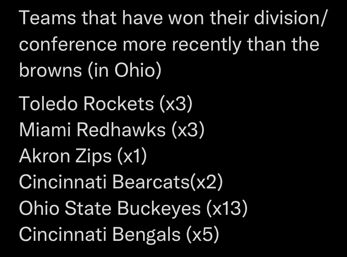 Browns might be the 7th most relevant football team in Ohio. I might put a high school or two before them though