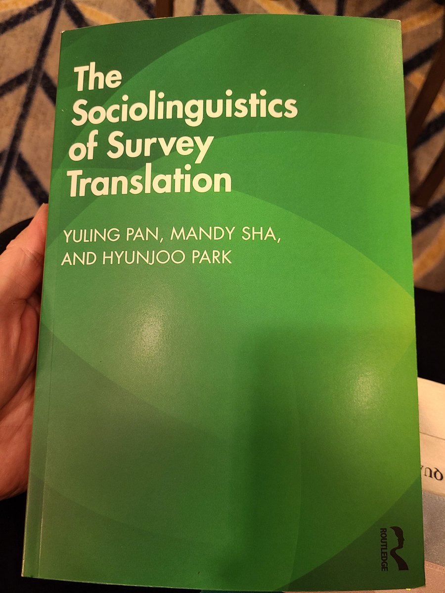 FreeRangeRsrch's tweet photo. I'm really happy to win this book from the #aapor Cross-cultural multilingual affinity group, because a talk with this name by Yuling Pan changed my life a little over 10 years ago. It introduced me to Sociolinguistics, which I immediately loved and enrolled in for my grad study. https://t.co/fW0NJGvrQL