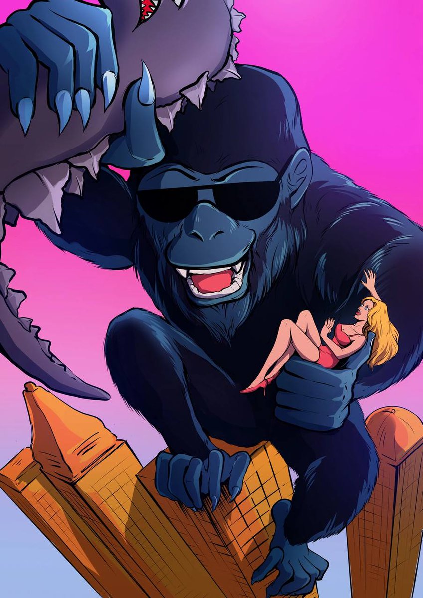 temkaBETEPOK's tweet photo. Hello guys today I watched the movie King Kong And immediately remembered my favorite project @trippinapes 🙉
Inspiration came to me again and I decided to draw this art! Hope u guys like it🤩
{C̶U̶L̶T̶}
@KulbikC
 
@CryptoniteApe

@QueenH__ https://t.co/LUNCd5fJXo