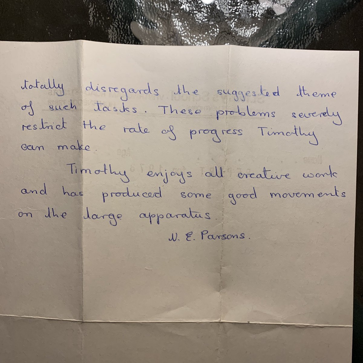 _timreedy's tweet photo. Today I found my never-seen before primary school report (1978; aged 5). “Timothy never responds to his name when register is called…” #deaf #schoolreport #mainstreamschool https://t.co/cMbAXOvmNt