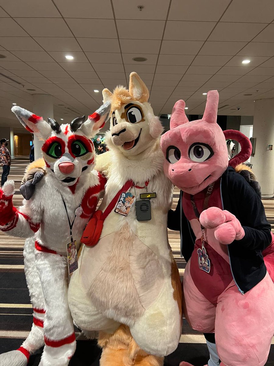 It's #FursuitFriday !

Had a blast taking pics at FWA. So glad I ran into <a href="/OlliAlpaca/">Olli Alpaca🦙</a>! Suit captures the charm so well! Also nabbed one with them and <a href="/TiesciFluff/">Tiesci</a> ~

📸: <a href="/hannufluff/">hannu</a>  (Thanks for snappin' these Hannu!)