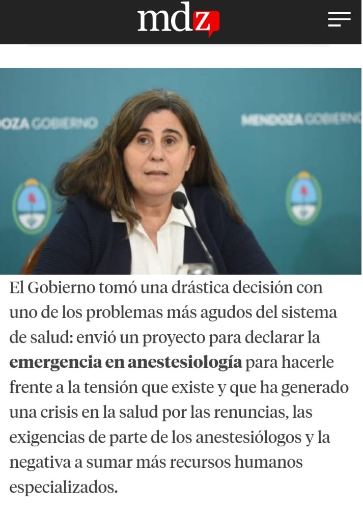 La actitud corporativa de los anestesiólogos monopoliza parte de la #SaludPública, la misma debe estar por encima de los intereses sectoriales y a favor del bienestar de la gente.

Por eso se presentó un proyecto declarando la #emergencia en el área de anestesiología.