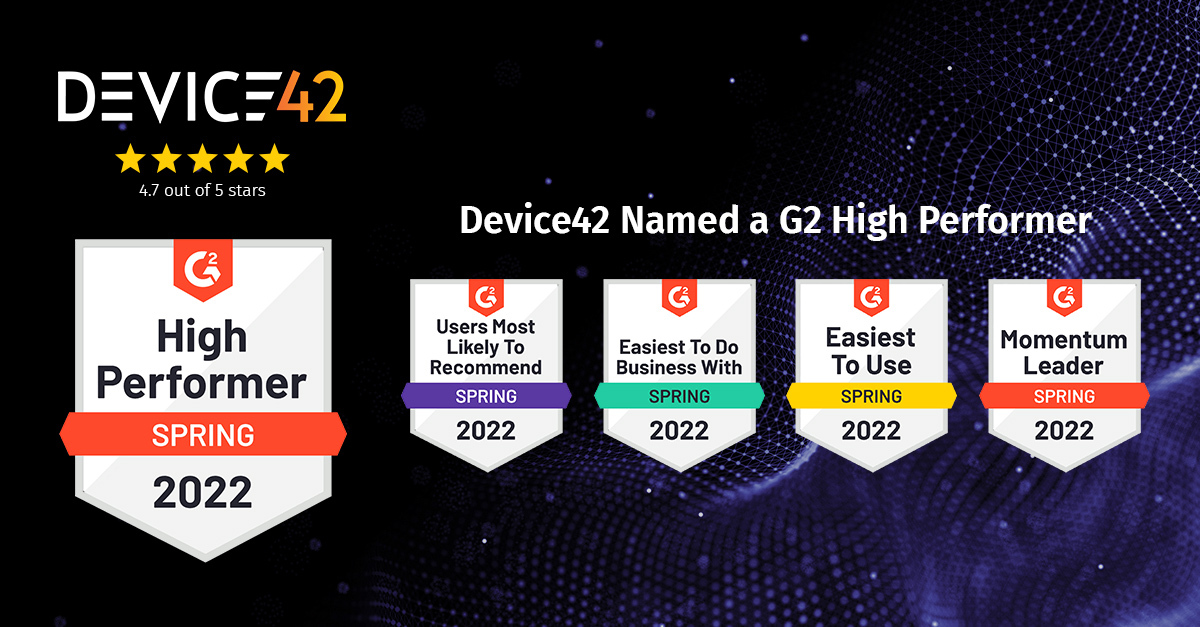 device42's tweet image. We are excited to share that @Device42 has earned the following awards in the 2022 #G2 Spring Report for Data Center Infrastructure Management! Thank you to the countless customers who wrote 5-star reviews and helped us earn top honors. #G2awards #G2reviews #DCIM