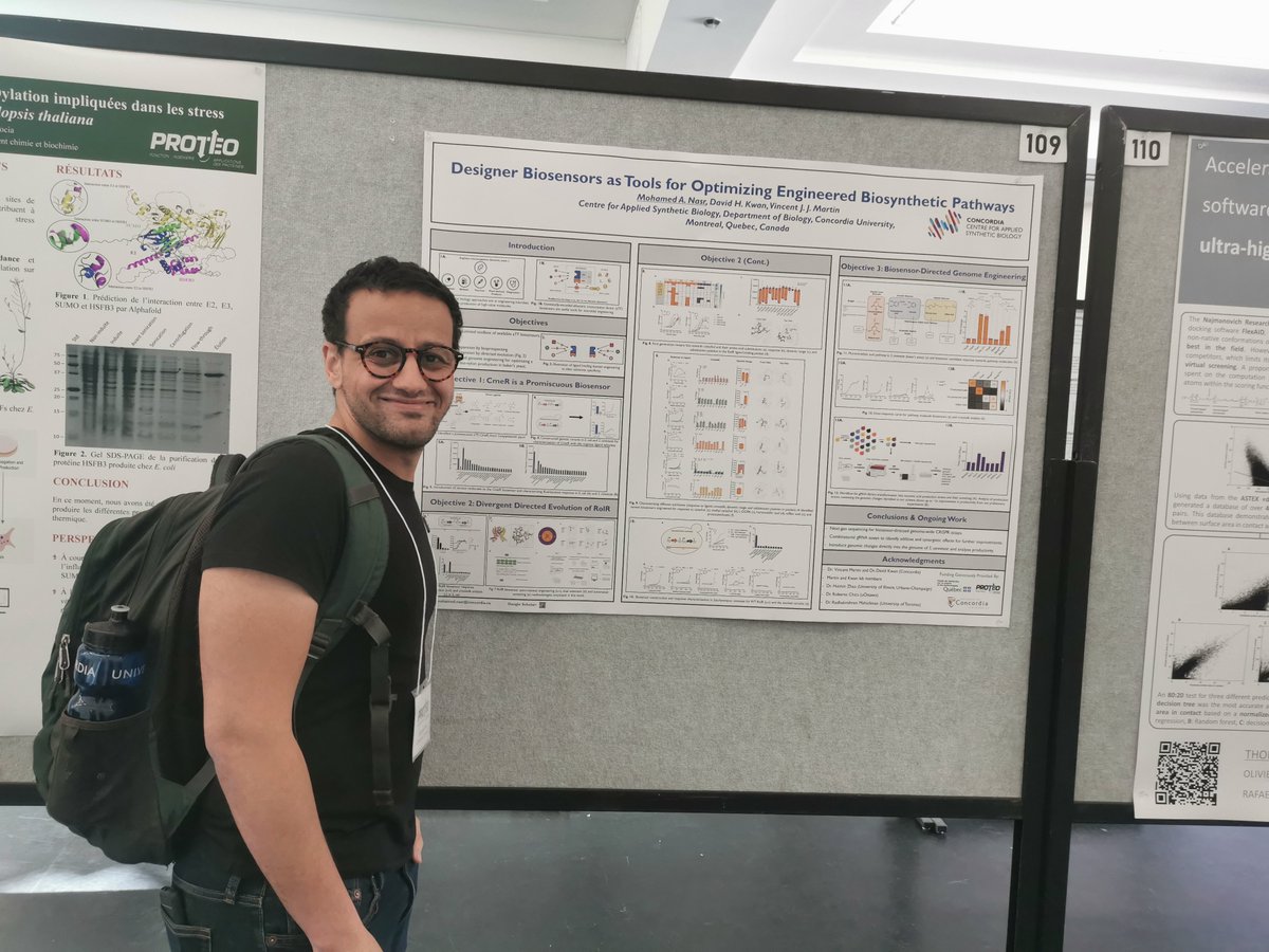 Kwan lab at the @ProteoQuebec conference. Supporting my fellow lab members! @genomejake , Sara Ouadhi and Mohamed Nasr. 

#proteo @DavidKwanPhD