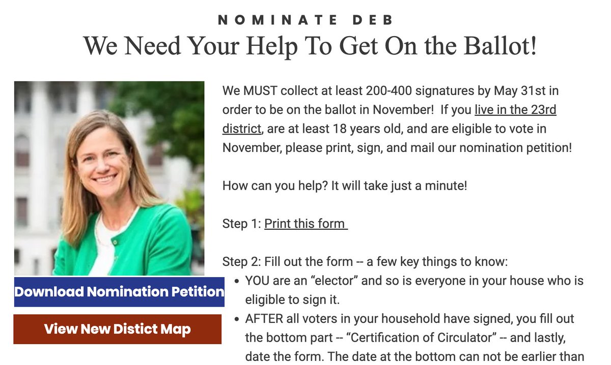 debforwi's tweet photo. We have just 18 days left to reach our goal of 400 signatures! If you live in the NEW 23rd district, please download our signature form and send it in today. https://t.co/Z3Hz5tVJnX https://t.co/IwhKjifUPi