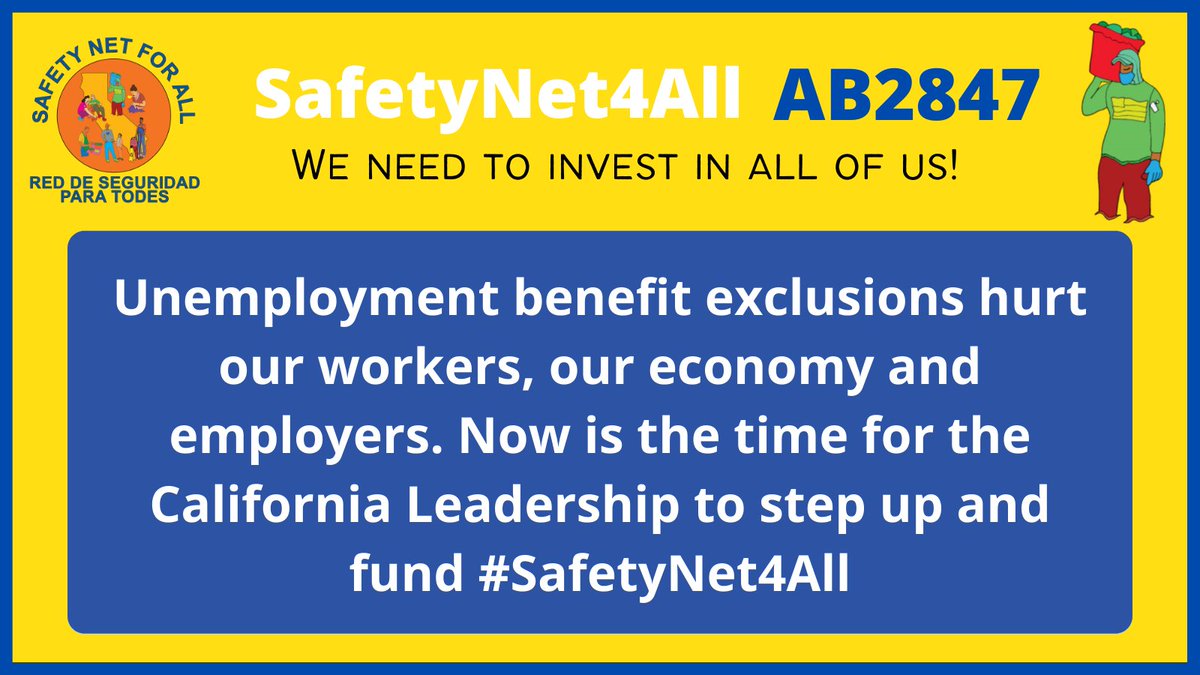 @CAGovernor just announced a $97.5 billion surplus & still did not include #SafetyNet4All in the #MayRevise. The continued exclusion of our immigrant workers from unemployment benefits is UNACCEPTABLE. We'll keep working until the Final Budget to make sure we are included!✊🏽