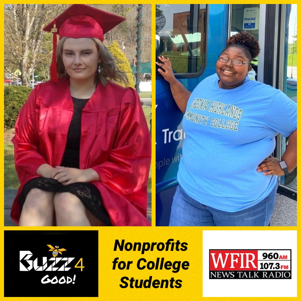 In honor of 👩‍🎓season our newest "Buzz4Good" 🐝 radio hour (5/14, 4 pm on <a href="/WFIR/">WFIR News</a> w/ sneak listen here: bit.ly/3yBMXwS) highlights amazing college grads &amp; #nonprofits helping former Virginia #fostercare children achieve their college dreams. 

Featuring:
🐝<a href="/VCCS_SO/">VA's Comm Colleges</a>
🐝<a href="/VFCCE/">VA Foundation for Community College Education</a>