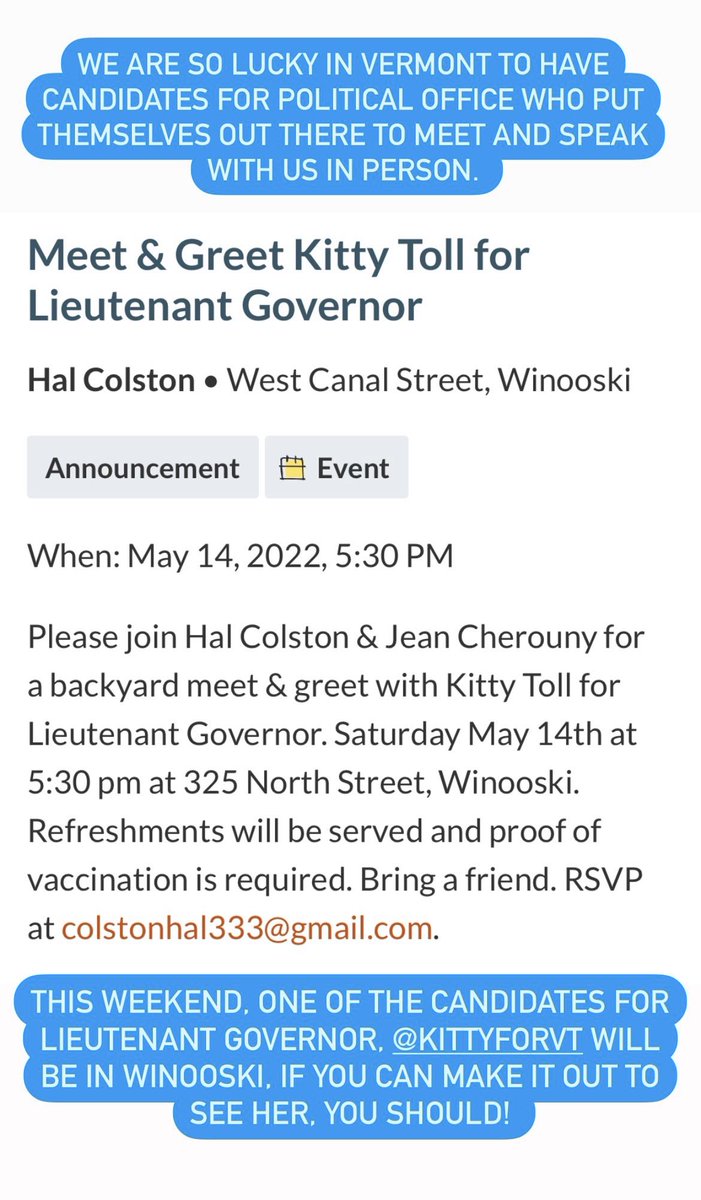 ThomasForVT's tweet photo. In between the fun at #wakingwindows you should add a meet and greet to the days festivities. @kittyforvt https://t.co/jqhlDq2pAN