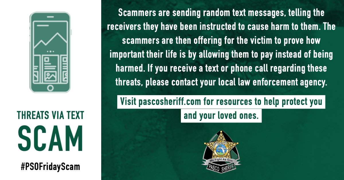 We want everyone to be aware of this scam. Please report this incident if it has happened to you. #PSOFridayScam