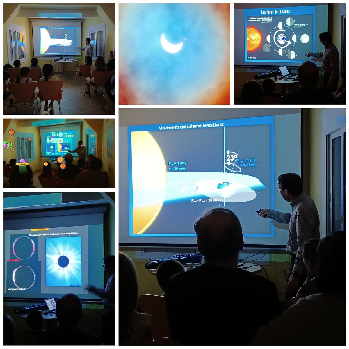 La #Lluna en la sessió d'astronomia en familia.