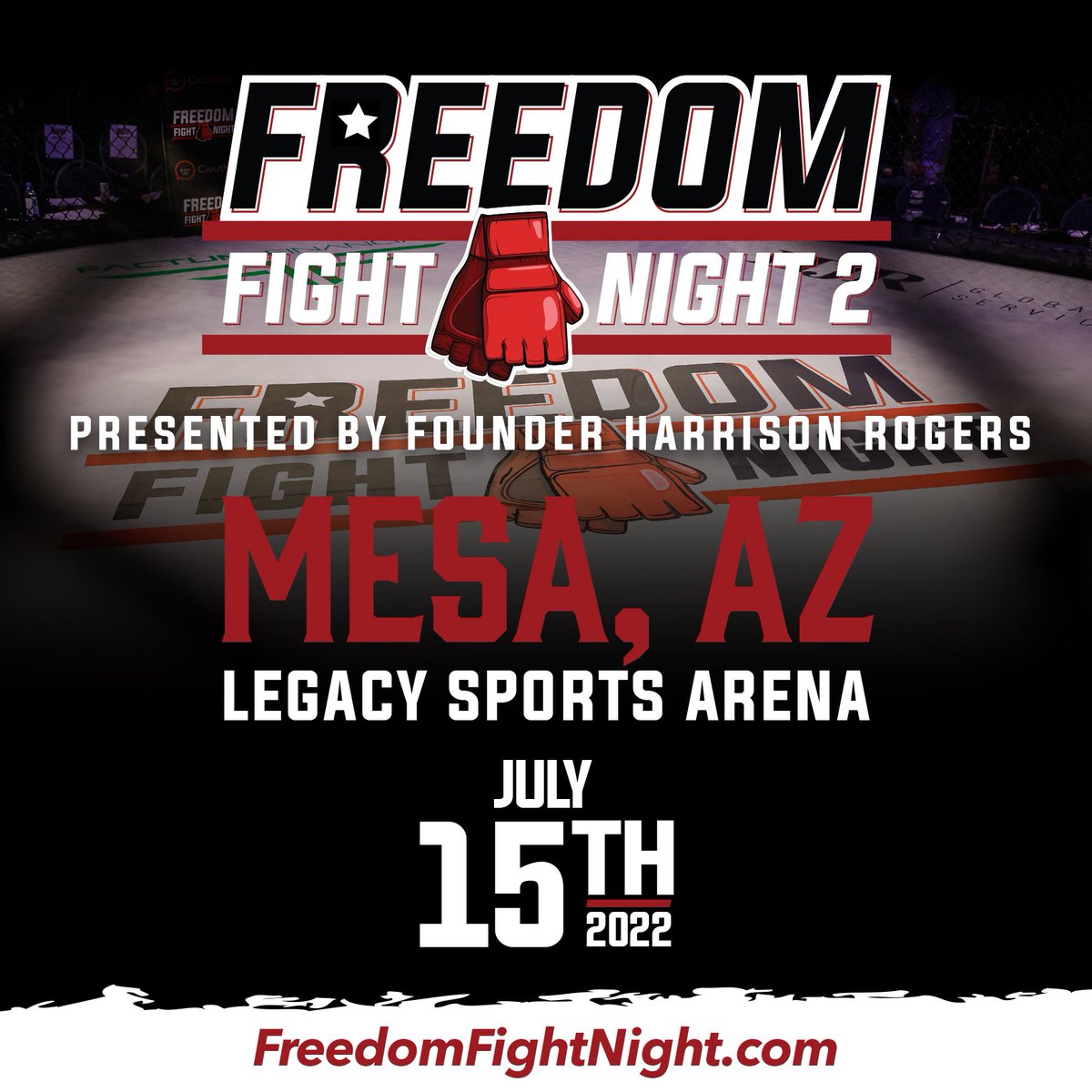 HarrisonJRogers's tweet photo. Get ready AZ!! 🔥🔥🔥
#FreeSpeech #FreedomFightNight #MMA #knockout #UFC
@titoortiz @rampagejackson @thefrankmir https://t.co/bLTolpWnra